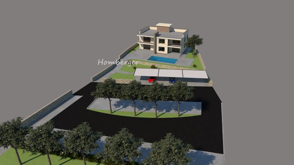Gradevinsko zemljiste sa idejnim rijesenjem ,30m od plaze -PRVI RED do mora GRADEVINSKE ZONE