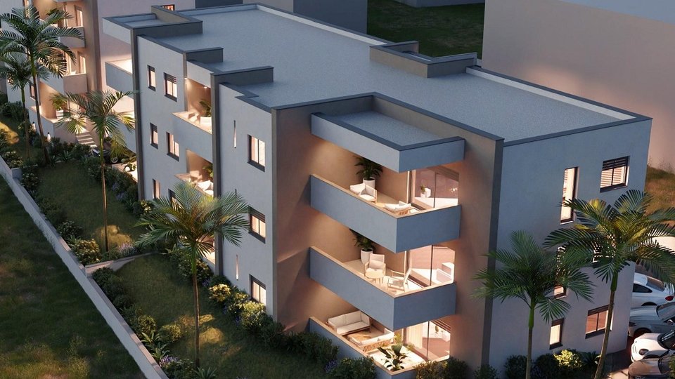 VODICE, neues Projekt, 2 Zimmer Erdgeschoss Wohnung  + Garten, ruhige Lage