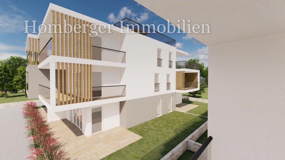 30m zum Strand - moderne Penthouse-Wohnung mit 3 Schlafzimmern, großzügigem Balkon und Dachterrasse - mit Blick auf Strand und Meer